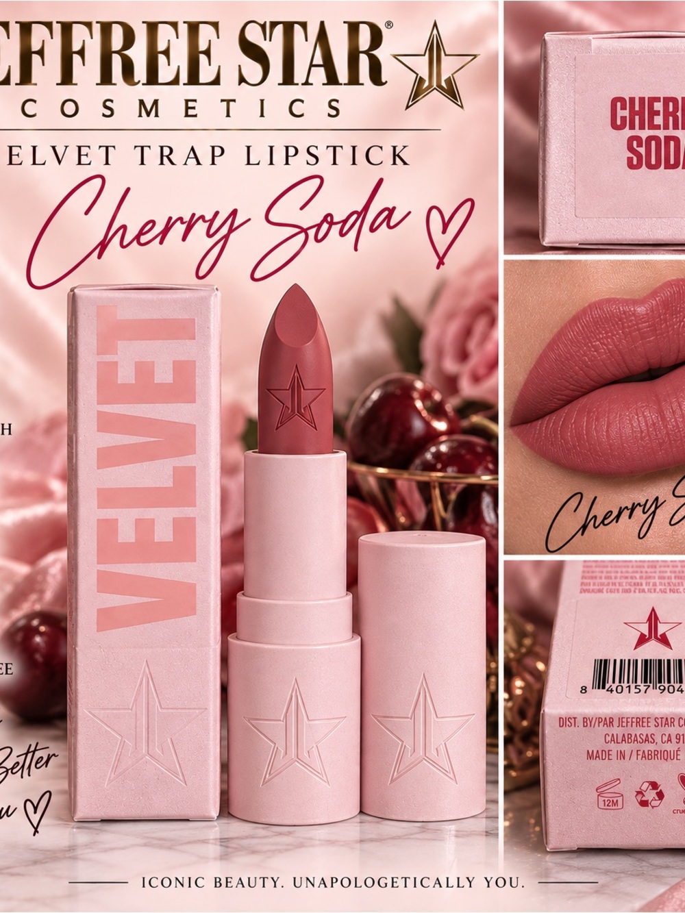 Jeffree Star Cherry Soda Velvet Trap Lipstick — Pink Mauve